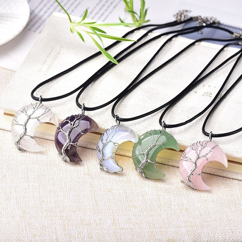 Tree of Life Moon Necklace
