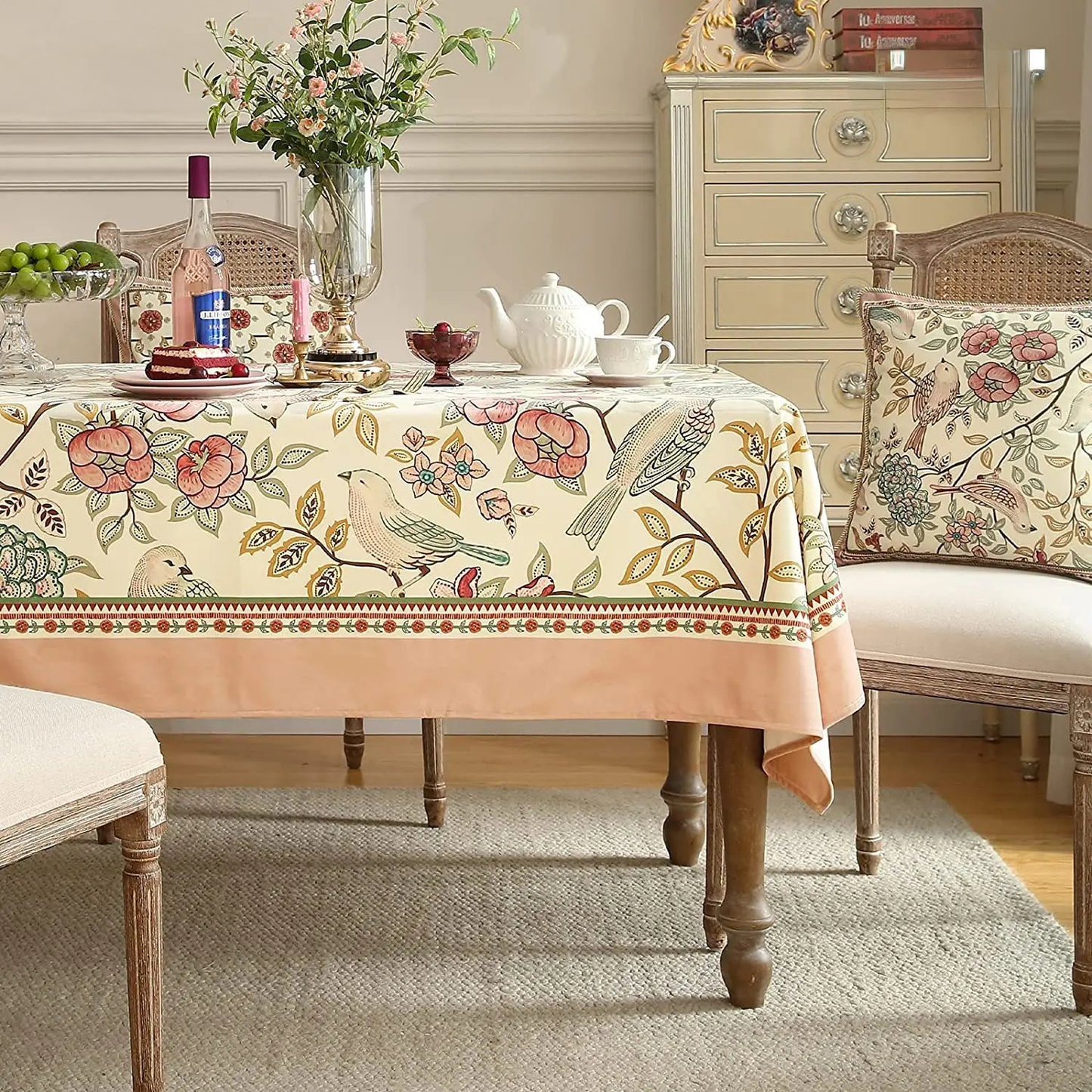 Vintage Floral Tablecloth
