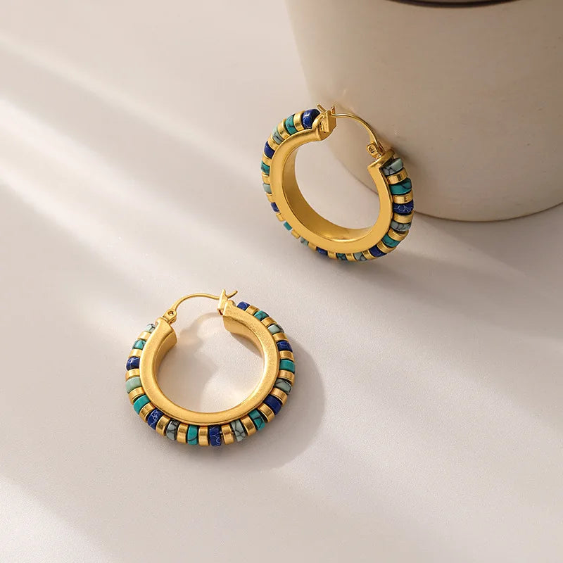Turquoise Hoop Earrings