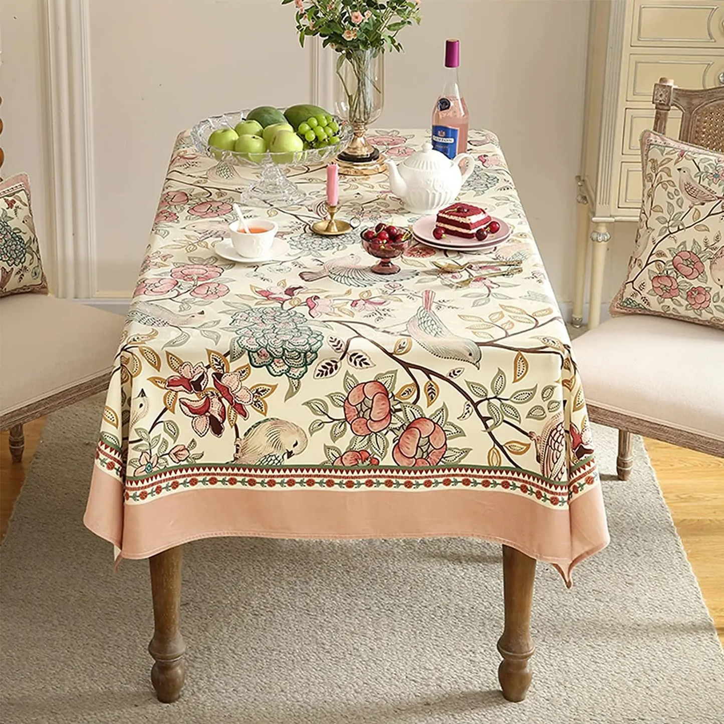 Vintage Floral Tablecloth