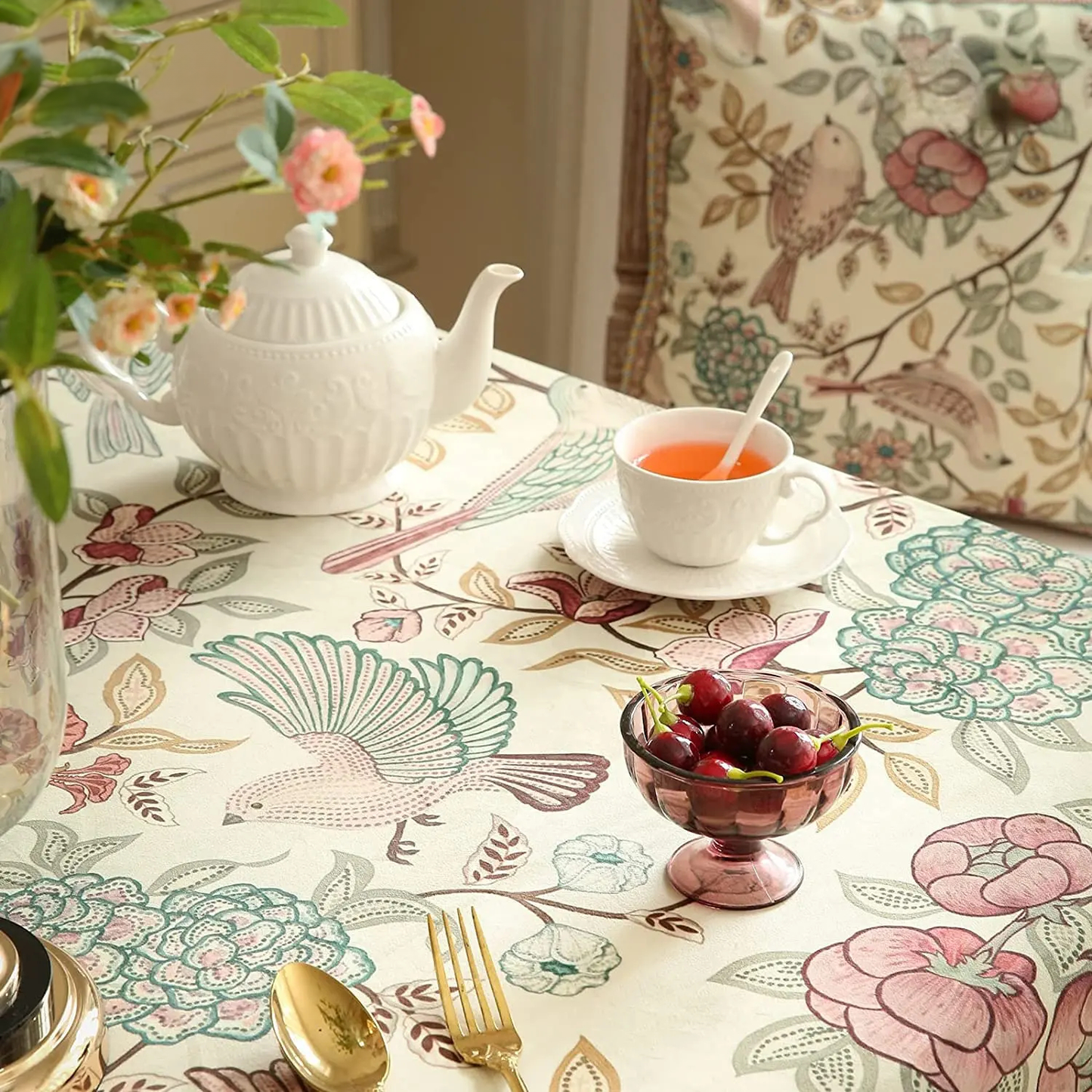 Vintage Floral Tablecloth