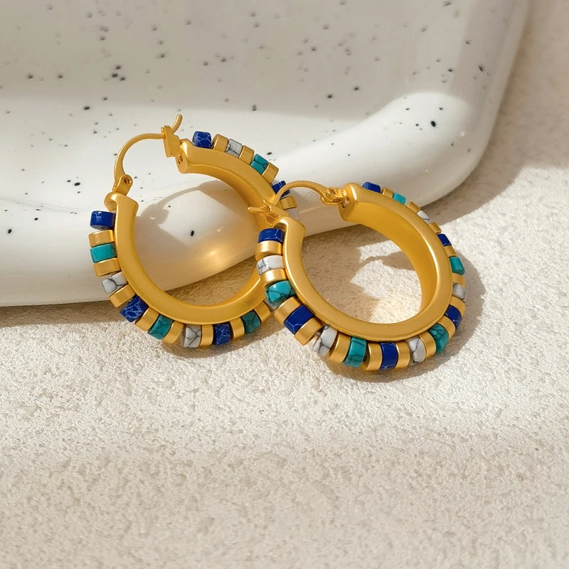 Turquoise Hoop Earrings
