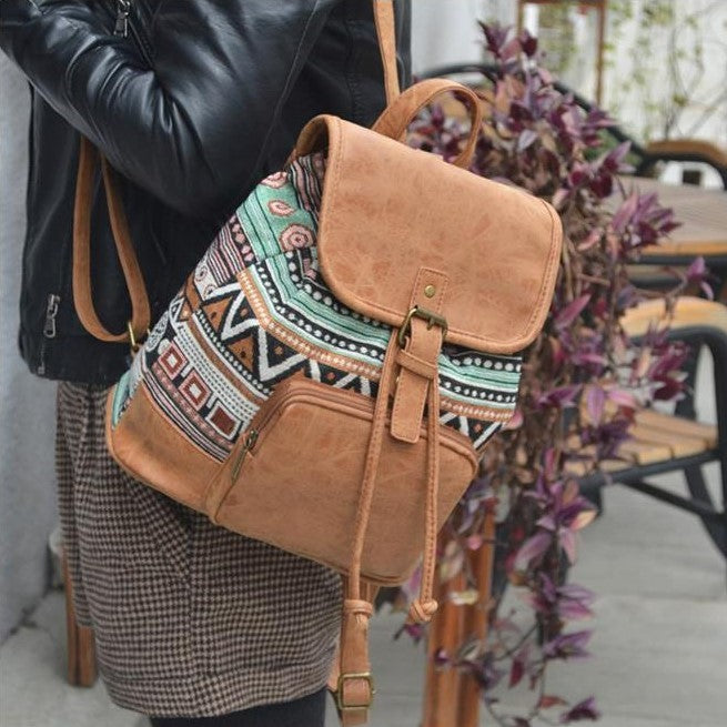 Leather Bohemian Backpack