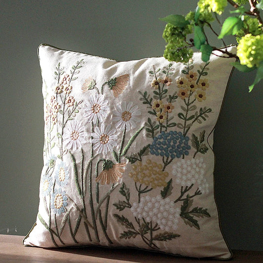 Floral Embroidered Cushion Covers