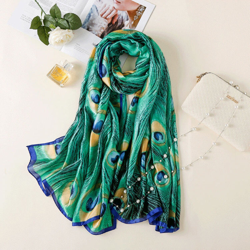 Peacock Silk Scarf