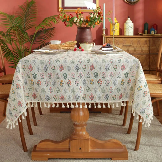 Retro Floral Tablecloth