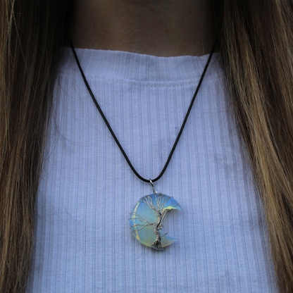 Tree of Life Moon Necklace