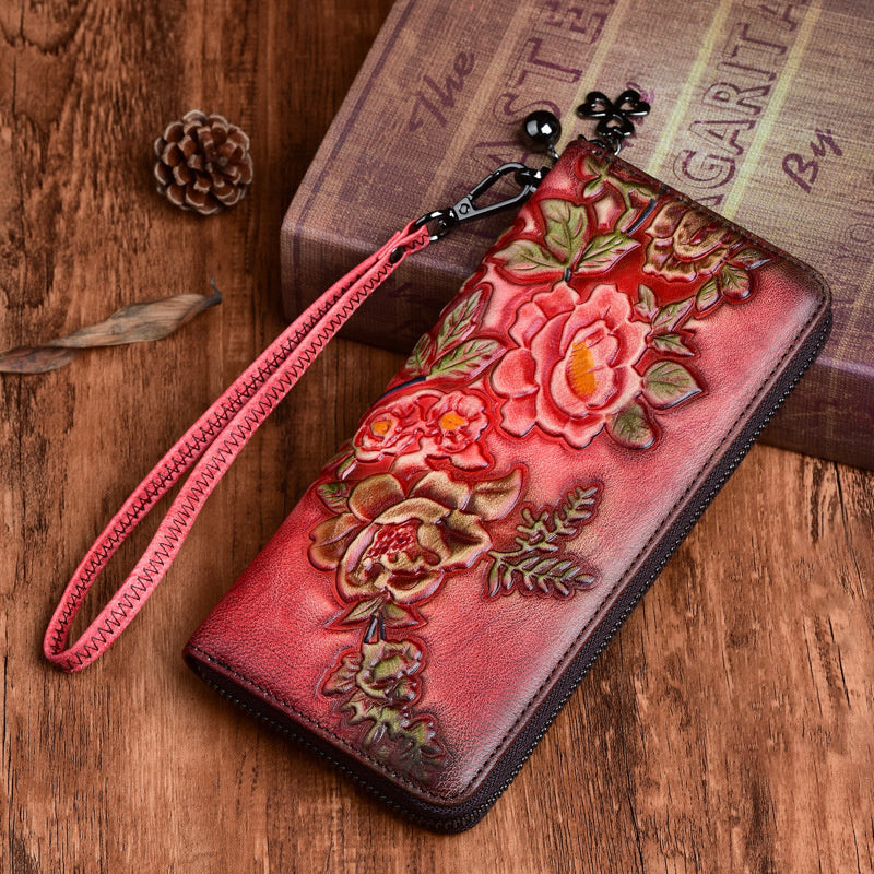 Leather Floral Purse