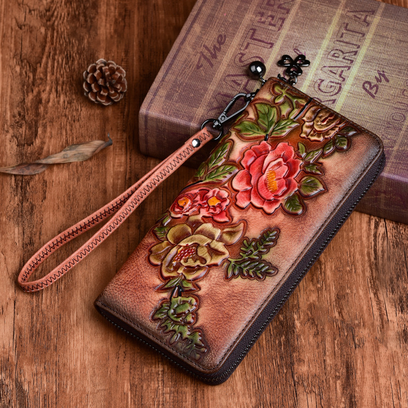 Leather Floral Purse